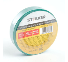 Изоляционная лента STEKKER INTP01315-20 0,13*15 мм. 20 м. зеленая