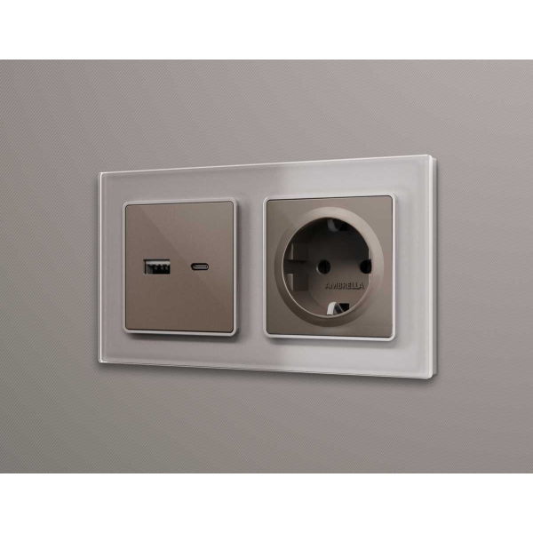 Лицевая панель розетки AMBRELLA VOLT AP6370