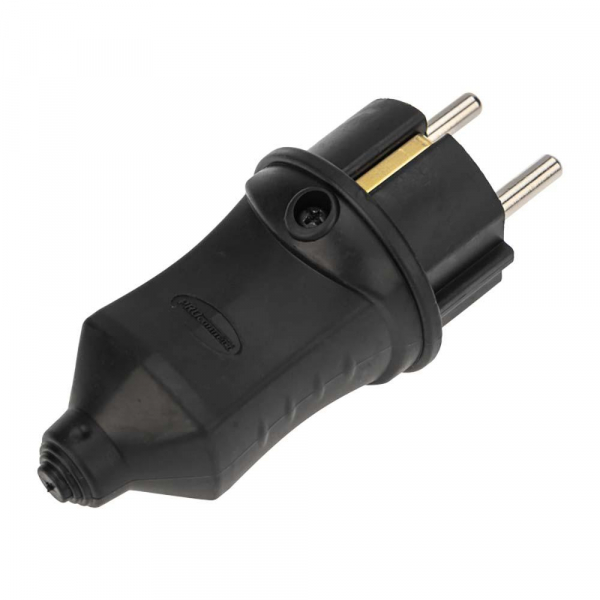 Вилка прямая влагозащищенная 2P+PE 230V, 16 А, IP44 каучук PROconnect 111-001-4