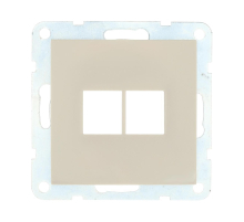 Накладка LK Studio с суппортом розетки компьютерной и телефонной на 2 входа (бежевый) БЕЗ разъема LK60 866201-0