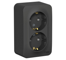 Розетка двойная 2К+З Systeme Electric Blanca 16A 250V антрацит BLNRA010216