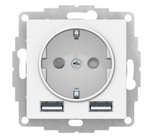 Розетка 2К+3/2хUSB Systeme Electric AtlasDesign 16A 250V Type A+A белая ATN000130