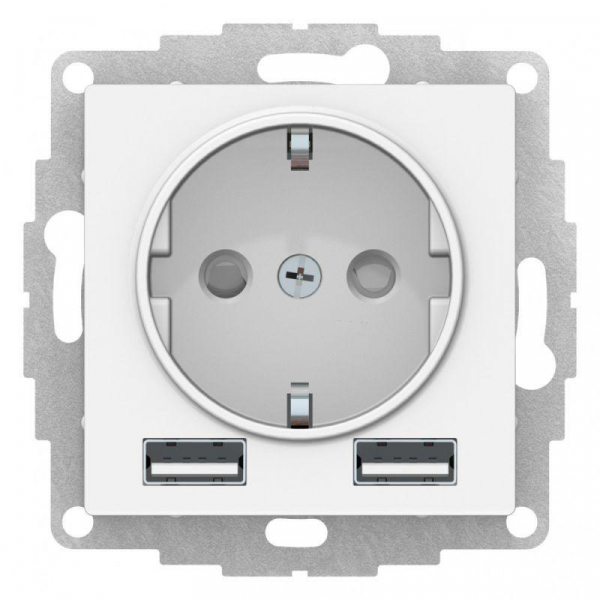 Розетка 2К+3/2хUSB Systeme Electric AtlasDesign 16A 250V Type A+A белая ATN000130 Розетка 2К+3/2хUSB Systeme Electric AtlasDesign 16A 250V Type A+A белая ATN000130