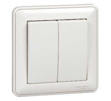 Выключатель двухклавишный Systeme Electric W59 10A 250V белый VS510-252-18