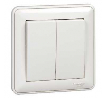 Выключатель двухклавишный Systeme Electric W59 10A 250V белый VS510-252-18