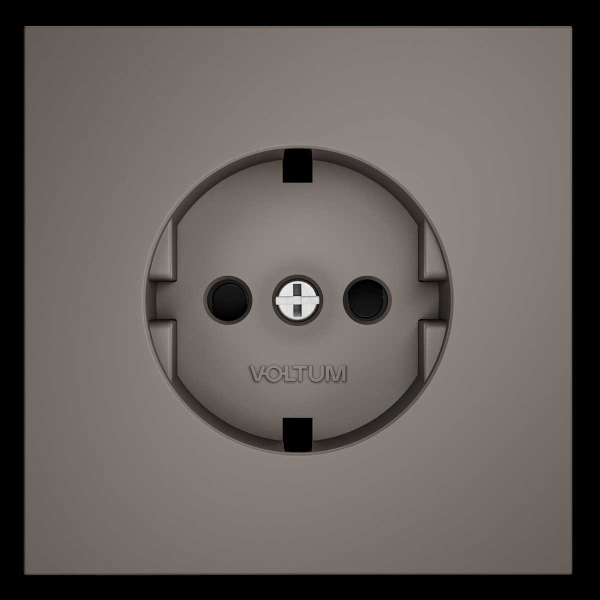 Накладка для розетки с заземлением и защитными шторками, S70 (капучино) Voltum VLS000714