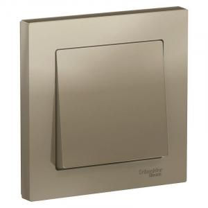 Выключатель одноклавишный Systeme Electric AtlasDesign 10A 250V шампань ATN000512