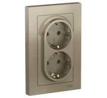 Розетка с/з двойная Systeme Electric AtlasDesign 16А ATN000524