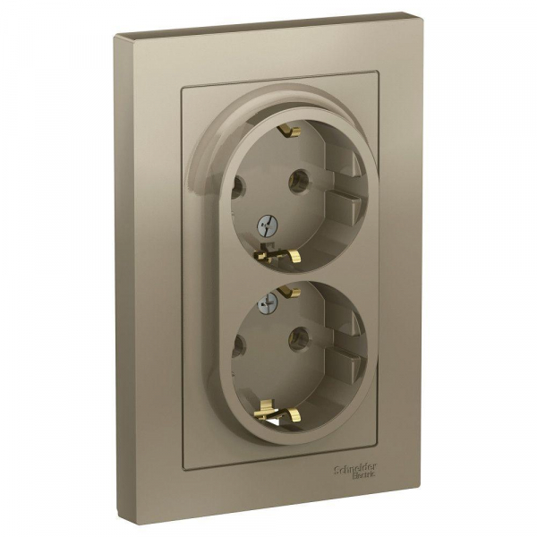 Розетка с/з двойная Systeme Electric AtlasDesign 16А ATN000524 Розетка с/з двойная Systeme Electric AtlasDesign 16А ATN000524