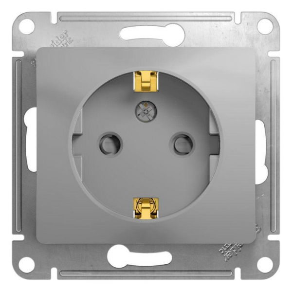 Розетка 2К+З Systeme Electric Glossa 16A 250V со шторками алюминий GSL000345 Розетка 2К+З Systeme Electric Glossa 16A 250V со шторками алюминий GSL000345