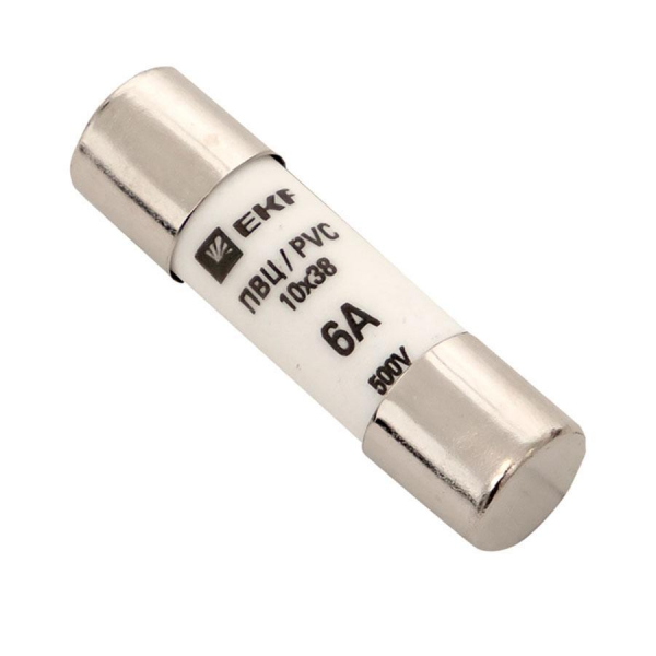 Плавкая вставка цилиндрическая ПВЦ (10х38) 6А EKF PROxima pvc-10x38-6