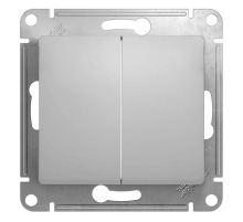 Выключатель двухклавишный Systeme Electric Glossa 10A 250V алюминий GSL000351 Выключатель двухклавишный Systeme Electric Glossa 10A 250V алюминий GSL000351