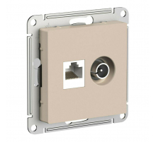 Розетка компьютерная RJ45/телевизионная TV Systeme Electric AtlasDesign кат. 5Е песочный ATN001289