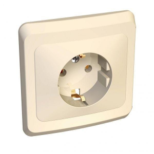 Розетка 2К+З Systeme Electric Этюд 16A 250V кремовая PC16-003K