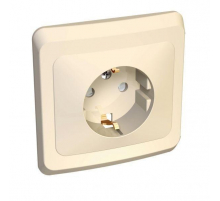 Розетка 2К+З Systeme Electric Этюд 16A 250V со шторками кремовая PC16-004K