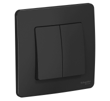 Выключатель двухклавишный Systeme Electric Blanca 10A 250V антрацит BLNVS010506
