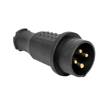 Вилка прямая каучуковая 380В, 3P+PE, 32A, IP44 EKF RPS-021-32-380-44