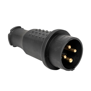 Вилка прямая каучуковая 380В, 3P+PE, 32A, IP44 EKF RPS-021-32-380-44