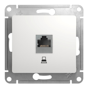 Розетка компьютерная RJ45 Systeme Electric Glossa 5e кат UTP белая GSL000181K