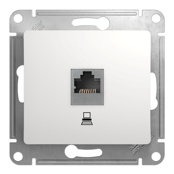 Розетка компьютерная RJ45 Systeme Electric Glossa 5e кат UTP белая GSL000181K