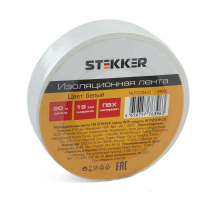 Изоляционная лента STEKKER INTP01319-20 0,13*19 мм, 20 м. белая