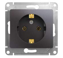 Розетка 2К+З Systeme Electric Glossa 16A 250V графит GSL001343