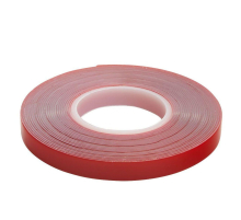 Скотч акриловый двусторонний Stekker INTP5-0809-5 0,8*9 мм,длина 5м, прозрачный, красная подложка 39144