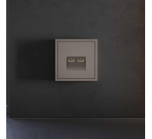 Накладка для розетки компьютерной двойной RJ45+RJ45 кат.6, S70 (капучино) Voltum VLS001414