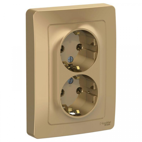 Розетка двойная 2К+З Systeme Electric Blanca 16A 250V титан BLNRS001024 Розетка двойная 2К+З Systeme Electric Blanca 16A 250V титан BLNRS001024