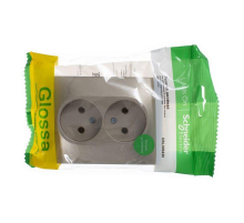 Розетка двойная 2К Systeme Electric Glossa 16A 250V титан GSL000420