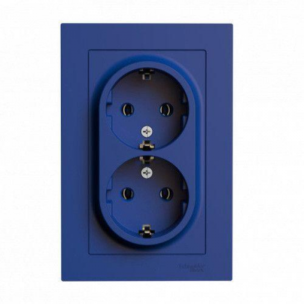 Розетка двойная 2К+З Systeme Electric AtlasDesign 16A 250V аквамарин ATN001124 Розетка двойная 2К+З Systeme Electric AtlasDesign 16A 250V аквамарин ATN001124