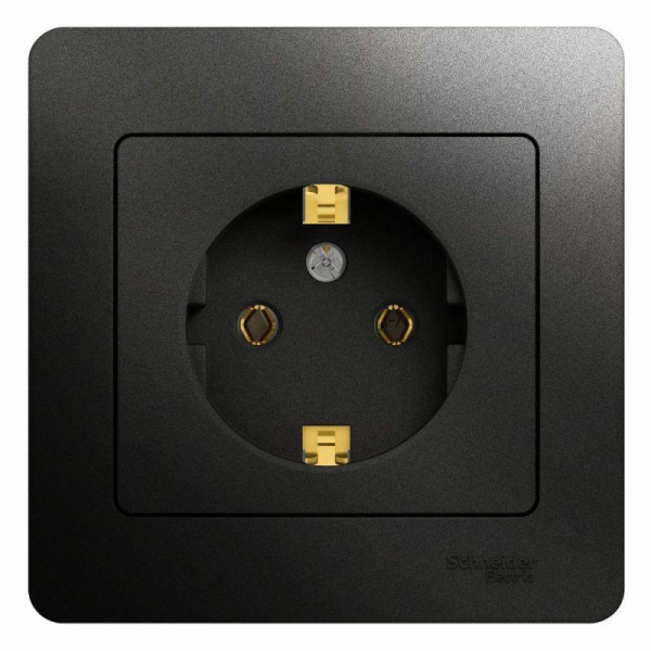 Розетка 2К+З Systeme Electric Glossa 16A 250V антрацит GSL000742 Розетка 2К+З Systeme Electric Glossa 16A 250V антрацит GSL000742