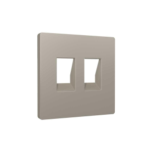 Лицевая панель для компьютерной/телефонной двойной розетки, серо-бежевый Ambrella Volt AP3721