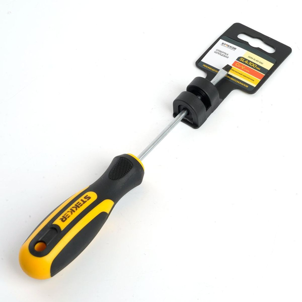 Отвертка шлицевая Stekker SL 4.0 х 100 мм Cr-V, SDM-SL40-100 39772