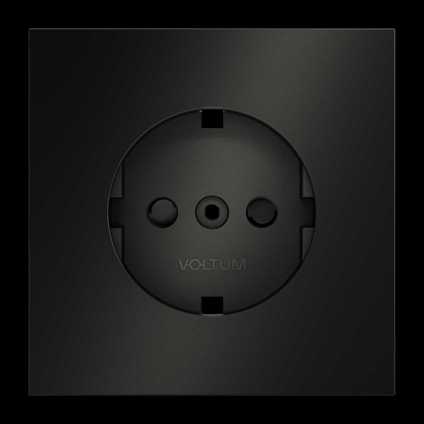 Накладка для розетки с заземлением и защитными шторками, S70 Metal (антрацит) Voltum VLSM000712