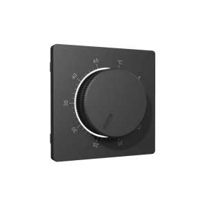 Лицевая панель терморегулятора теплого пола механического, Графит мягкое касание, ALFA Quant Ambrella Volt AP9057