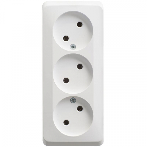 Розетка тройная 2К Systeme Electric Этюд 16A 250V белая PA16-009B Розетка тройная 2К Systeme Electric Этюд 16A 250V белая PA16-009B