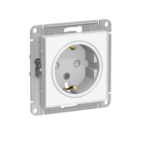 Розетка одинарная Systeme Electric AtlasDesign Art 16A 250V с зазем. и шторками белая ATN200145