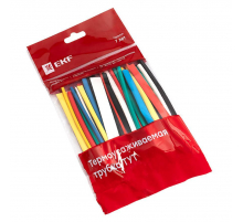 Набор ТУТ нг: 6 цветов по 5шт. Разного диаметра (3/1,5 4/2 5/2,5 6/3 8/4) 100мм. EKF PROxima tut-n-3-r