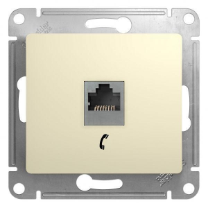 Розетка телефонная RJ11 Systeme Electric Glossa бежевая GSL000281T