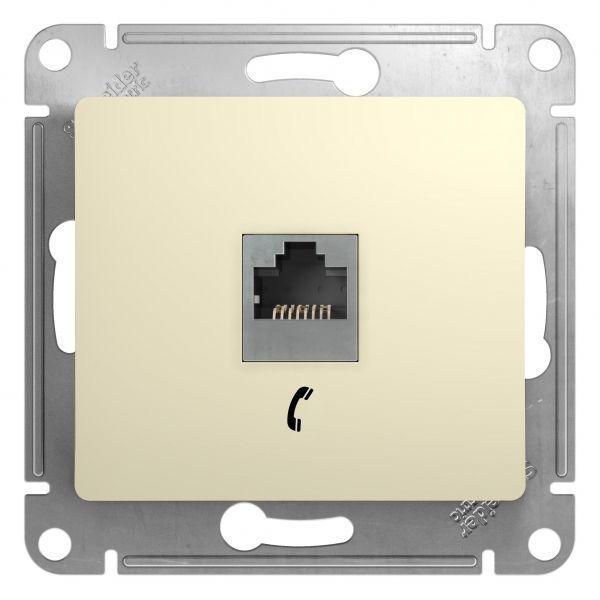 Розетка телефонная RJ11 Systeme Electric Glossa бежевая GSL000281T Розетка телефонная RJ11 Systeme Electric Glossa бежевая GSL000281T
