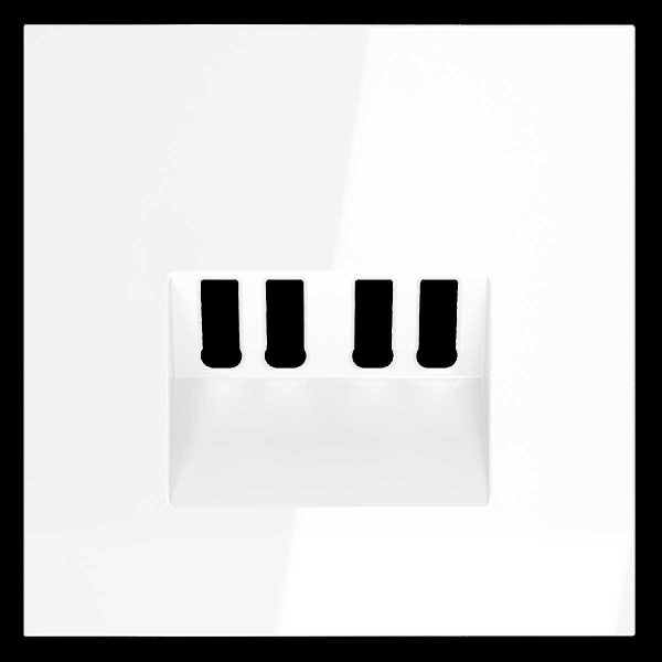 Накладка для розетки акустической 4-местной , S70 (белый глянцевый) Voltum VLS001501