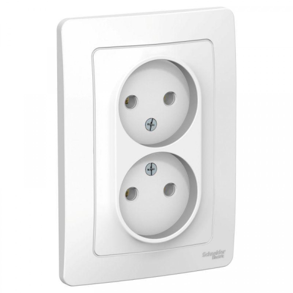 Розетка двойная 2К Systeme Electric Blanca 16A 250V белая BLNRS000021 Розетка двойная 2К Systeme Electric Blanca 16A 250V белая BLNRS000021