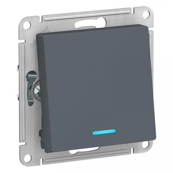 Переключатель одноклавишный проходной Systeme Electric AtlasDesign 10A 250V с подсветкой грифель ATN000763 Переключатель одноклавишный проходной Systeme Electric AtlasDesign 10A 250V с подсветкой грифель ATN000763