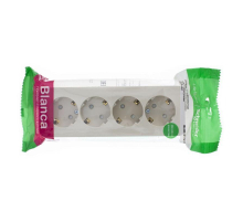 Розетка четырехместная 2К+З Systeme Electric Blanca 16A 250V со шторками бежевая BLNRA011417