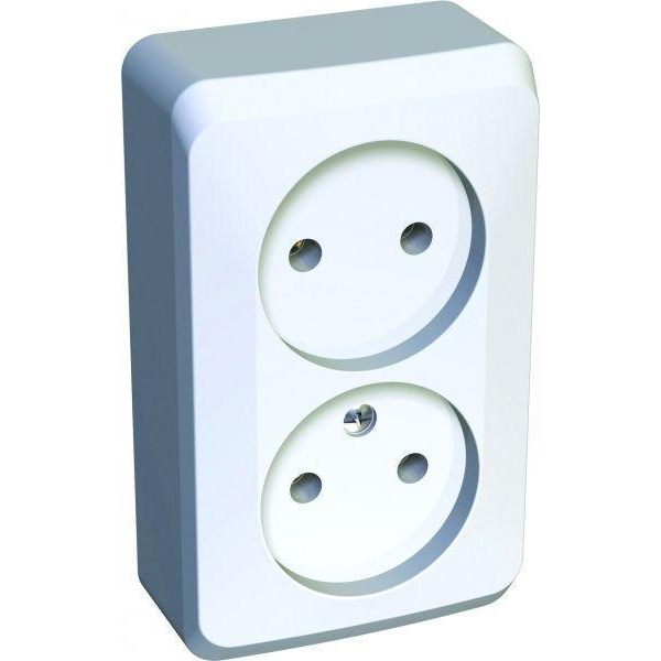 Розетка двойная 2К Systeme Electric Этюд 16A 250V белая PA16-005B Розетка двойная 2К Systeme Electric Этюд 16A 250V белая PA16-005B
