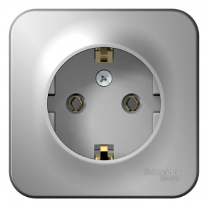 Розетка 2К+З Systeme Electric Blanca 16A 250V алюминий BLNRA010113