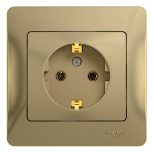 Розетка 2К+З Systeme Electric Glossa 16A 250V титан GSL000442