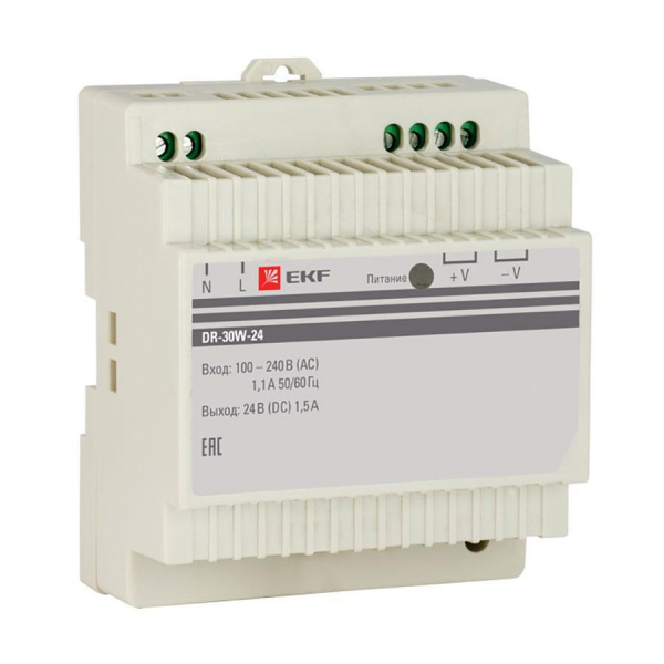 Блок питания 24В DR-30W-24 EKF PROxima dr-30w-24 Блок питания 24В DR-30W-24 EKF PROxima dr-30w-24