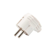 Вилка Евро угловая с з/к 16А белая REXANT 11-8954